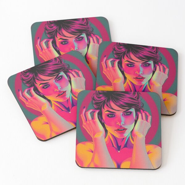 Item preview, Dramatic model illustration beautiful woman pop art designed and sold by Vintage Designs +.