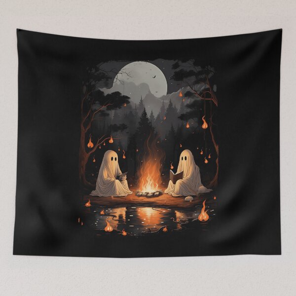 Item preview, Vintage Ghost Book Reading Camping Gothic Halloween Teachers 	 		 designed and sold by rennislimyaz.