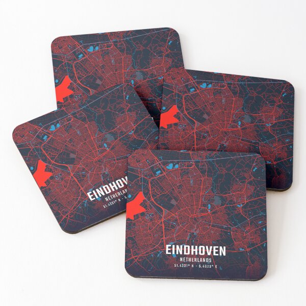 Item preview, Eindhoven Red & Blue Minimalist Map designed and sold by HomeLivingCo.