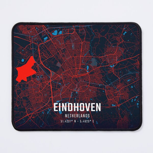 Item preview, Eindhoven Red & Blue Minimalist Map designed and sold by HomeLivingCo.