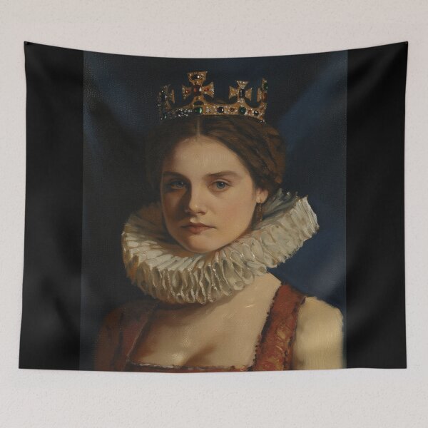Item preview, Vintage Renaissance era painting of Royal Lady in Ruff collar designed and sold by Vintage Designs +.
