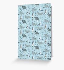 Galapagos Pattern Blue Greeting Card