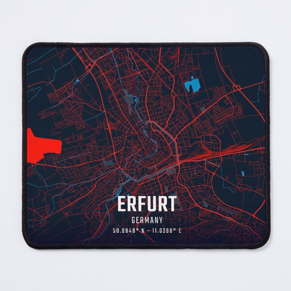 Item preview, Erfurt Red & Blue Minimalist Map designed and sold by HomeLivingCo.