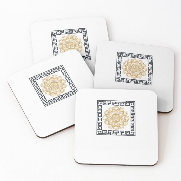 Item preview, Golden Mandala on Black Greek Border designed and sold by Selora1.