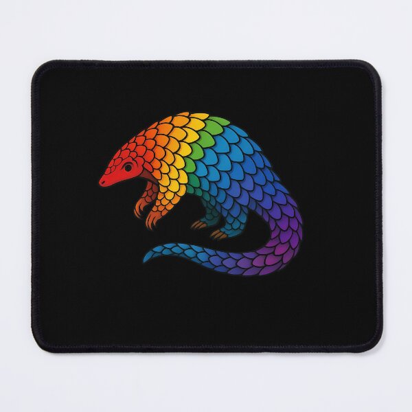 Item preview, Rainbow Pangolin Art – Colorful Wildlife Illustration designed and sold by DreamiCanvas.