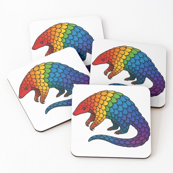 Item preview, Rainbow Pangolin Art – Colorful Wildlife Illustration designed and sold by DreamiCanvas.