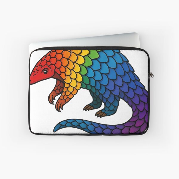 Item preview, Rainbow Pangolin Art – Colorful Wildlife Illustration designed and sold by DreamiCanvas.