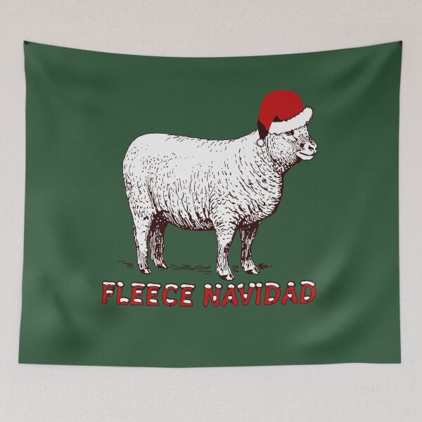 Item preview, Sheep Wearing Santa Hat And Pun Fleece Navidad designed and sold by taiche.
