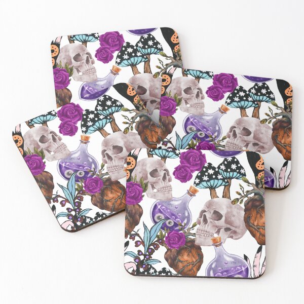 Item preview, Skull Mushroom and Witchcraft Pattern designed and sold by HoyaBouquetart.