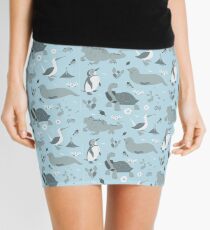 Galapagos Pattern Blue Mini Skirt
