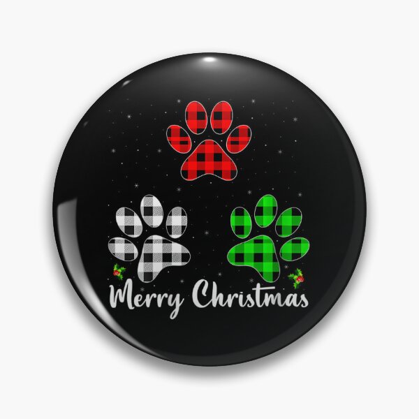 Item preview, 	s Puppy Dog Lover Buffalo Plaid Dog Paw Print Merry Christmas 	 		 designed and sold by chaynyunonav.