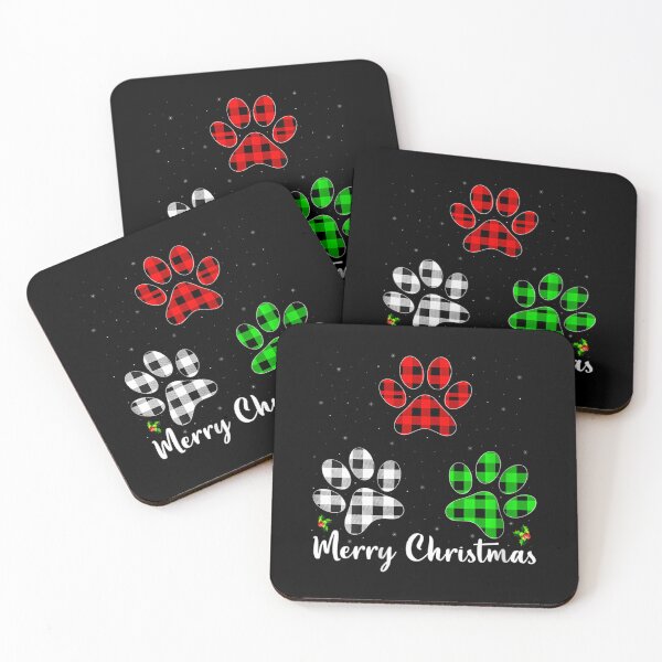 Item preview, 	s Puppy Dog Lover Buffalo Plaid Dog Paw Print Merry Christmas 	 		 designed and sold by chaynyunonav.
