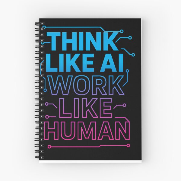 Item preview, Think Like AI, Work Like Human – Next-Gen Motivational Typography Art designed and sold by Lagwsal22.