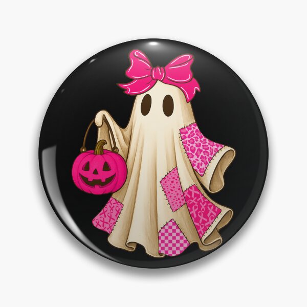Item preview, Coquette Bow Patchwork Ghost Boo Pumpkin Breast Cancer Awareness designed and sold by laszlosaobere.