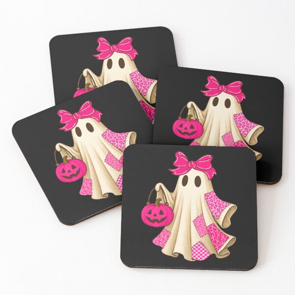 Item preview, Coquette Bow Patchwork Ghost Boo Pumpkin Breast Cancer Awareness designed and sold by laszlosaobere.