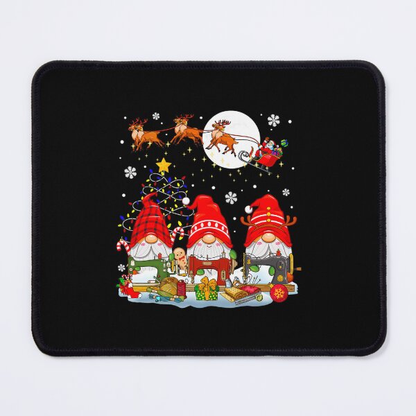 Item preview, Three Xmas Gnomes Sewing Sewer Tailor Santa Sleigh Reindeer 		 designed and sold by bilelabeathat.