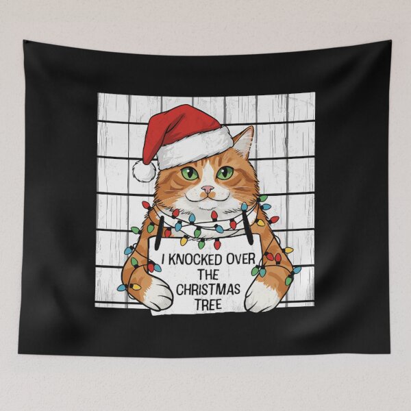 Item preview, Christmas Cat - Funny Cat Christmas Lights Santa Hat designed and sold by Mason-Pride.
