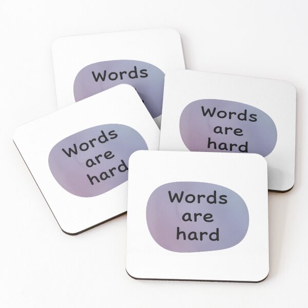 Item preview, Words Are Hard — Relatable Blob Sticker designed and sold by VoidBloom Studio.