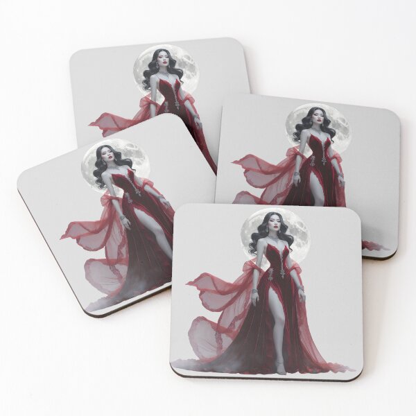 Item preview, Vampire Queen Under the Moon | Gothic Glamour Halloween Art designed and sold by EtherealMoodboard.