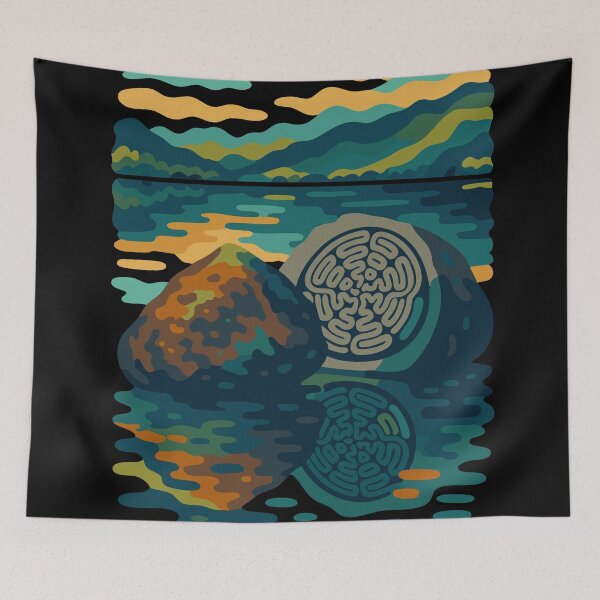 Item preview, Derwent Water Centenary Stones Abstract Design designed and sold by Cumbria Guru.