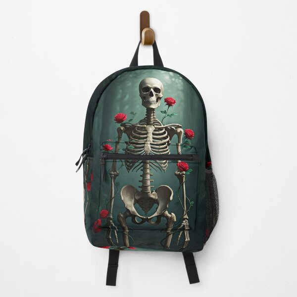Item preview, “Bloom from the Bones” – Wild Roses Growing from a Skeleton designed and sold by PawPrintedArt.