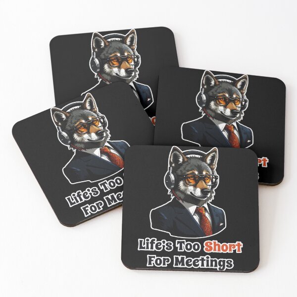 Item preview, CEO Wolf with Glasses - Life is Too Short for Meetings designed and sold by Ridiculam Toga.