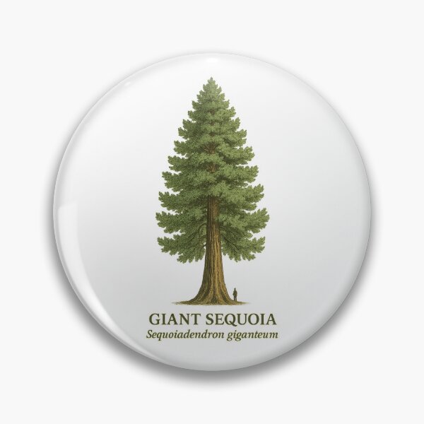 Artikelvorschau, Botanische Illustration eines Riesenmammutbaums – Sequoiadendron giganteum entworfen und verkauft von BloomKind.