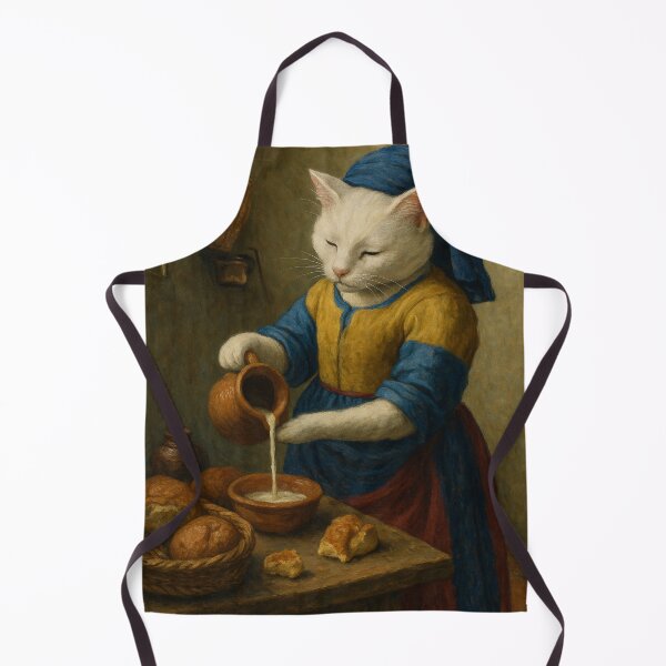 Item preview, Milkmaid Meow: Dutch Golden Cat Pouring Milk designed and sold by Ocelot-T.