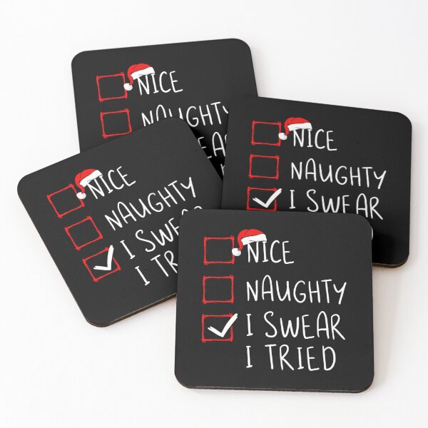 Item preview, Nice Naughty I Swear I Tried Christmas List Xmas Santa Claus 		 designed and sold by jerlanduenhan.