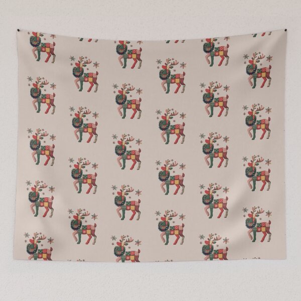 Item preview, Christmas Reindeer Vintage Patchwork designed and sold by tamdevo1.