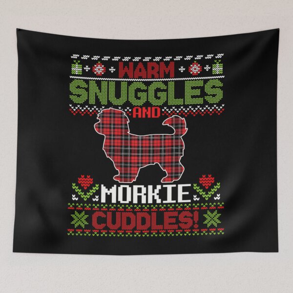 Item preview, Warm Snuggles And Morkie Dog Cuddles Merry Christmas Mom Dad Swea		 designed and sold by harviajhinu2.