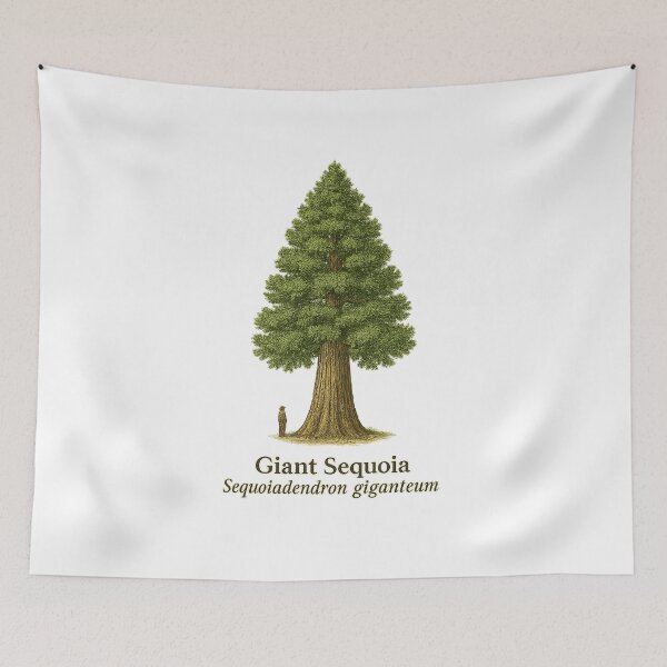 Artikelvorschau, Botanische Illustration eines Riesenmammutbaums 2 – Sequoiadendron giganteum entworfen und verkauft von BloomKind.