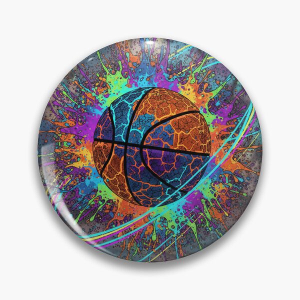 Item preview, A stylized basketball mid-air, surrounded by energetic paint splatters and motion lines designed and sold by FusionOfTrends.
