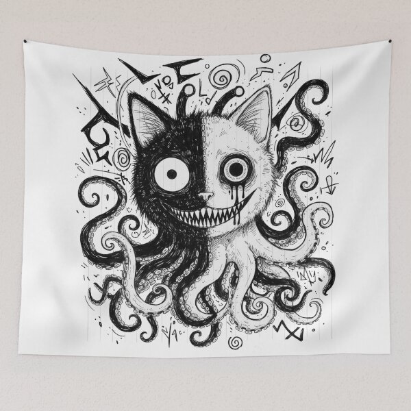 Item preview, creepy alien cat designed and sold by Saint Arts Studio.