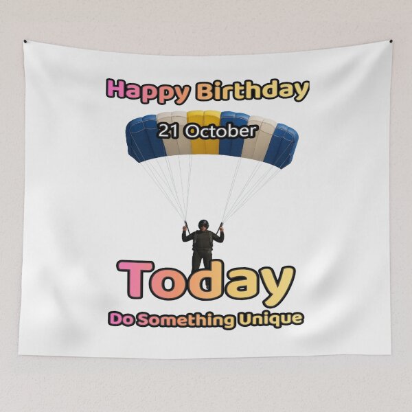 Item preview, Birthday Parachutist 21 October designed and sold by ariksworld.