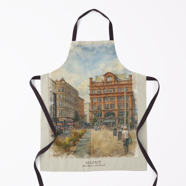 Item preview, watercolor with a view Belfast, Northern Ireland, designed and sold by miro-bob-design.
