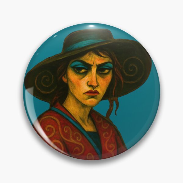 Item preview, Woman in a hat with blue makeup designed and sold by MaPerle.