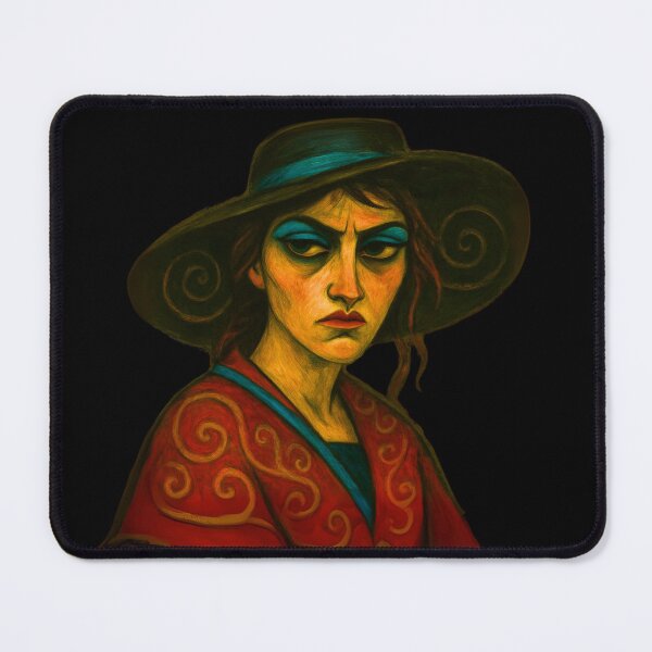 Item preview, Woman in a hat with blue makeup designed and sold by MaPerle.