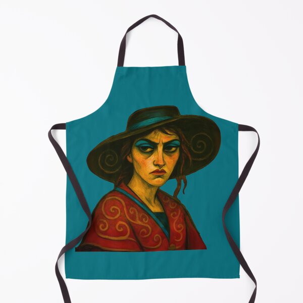 Item preview, Woman in a hat with blue makeup designed and sold by MaPerle.