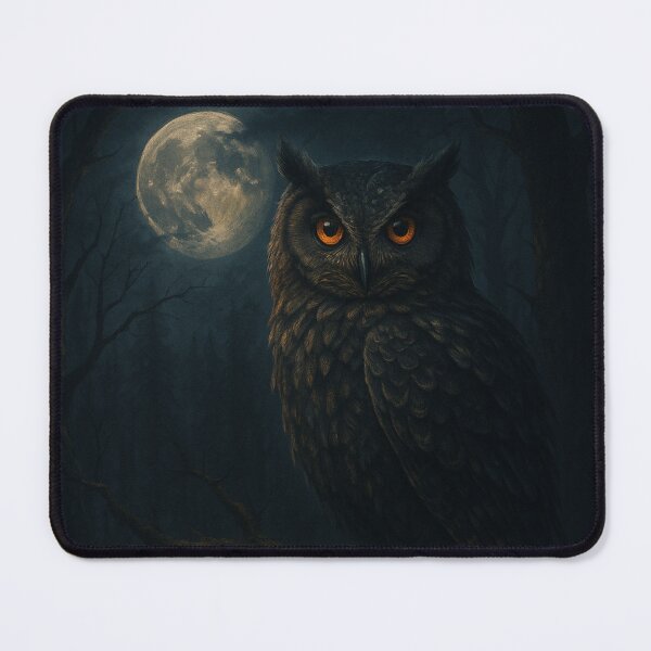 Item preview, Mystic Owl under the Moon – Dark Fantasy – NatureInstinct designed and sold by NatureInstinct.