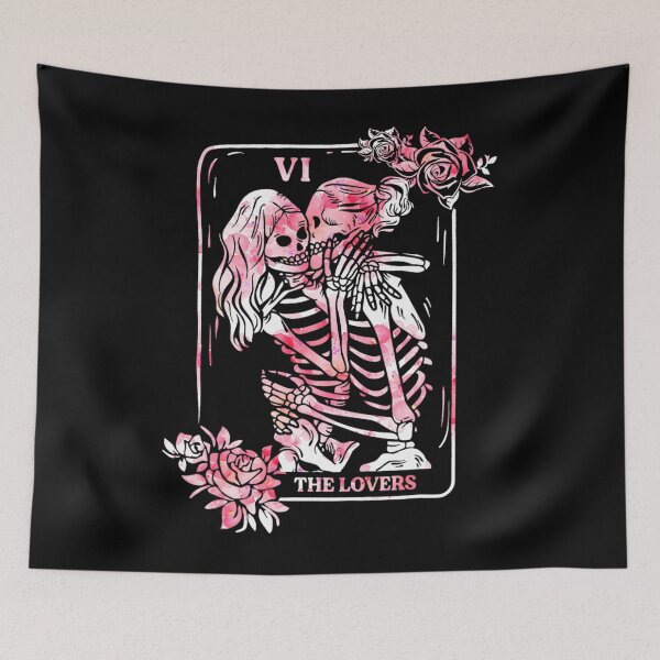 Item preview, The Lovers Tarot Card Goth ing Lesbian Skeletons 		 designed and sold by lacherzeunerv.