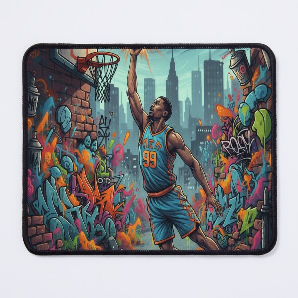 Item preview, Street Art Basketball Dunk – Vibrant Mural Style Poster designed and sold by FusionOfTrends.