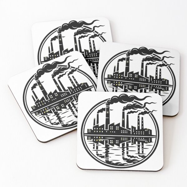 Item preview,  Industrial City Silhouette with Water Reflection designed and sold by Silent Watch Threads..