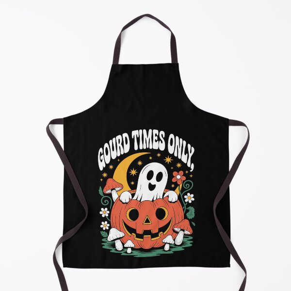 Item preview, Copy of Gourd Times Only: A retro-style illustration. A cheeky ghost with a wide grin pops out of a carved jack-o'-lantern. For the Halloween festivities. designed and sold by Grang Art Artistic Designs.