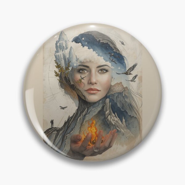 Item preview, She Is the Mountain Art T-Shirt – Eco Spirit Nature Guardian Illustration designed and sold by Mythic Tide.
