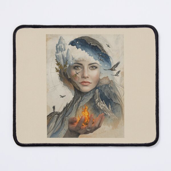 Item preview, She Is the Mountain Art T-Shirt – Eco Spirit Nature Guardian Illustration designed and sold by Mythic Tide.