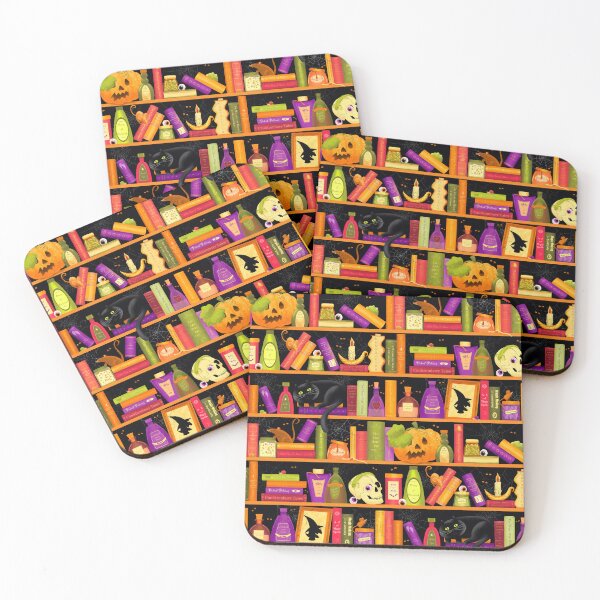 Item preview, Halloween Witch's Bookshelf - Fluoro designed and sold by piptompatternco.