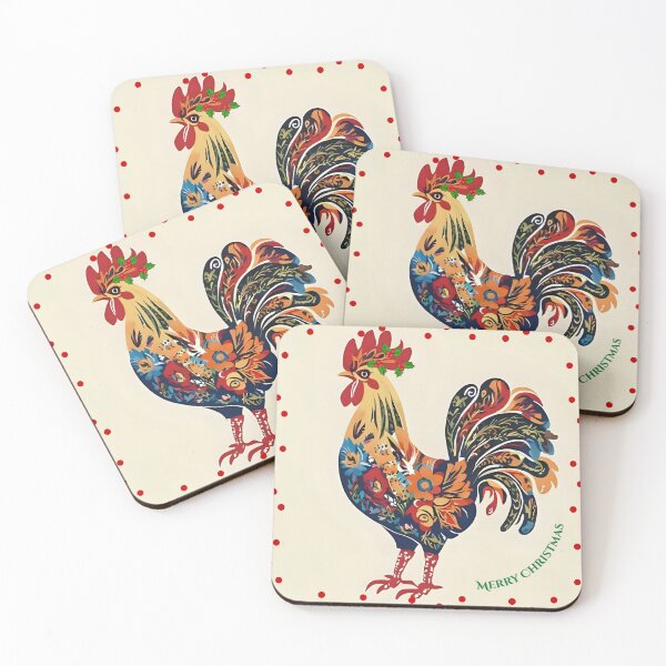 Item preview, Merry Christmas Polish Folk Art Rooster – Christmas Holiday Design designed and sold by AmberWit.
