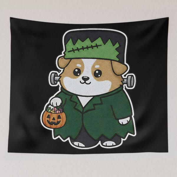 Item preview, Halloween Corgi Costume Frankenstein Funny Cute Spooky Dog Trick or Treat Pumpkin designed and sold by ArtDesignTp.