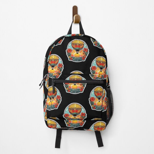 Item preview, Art Deco Hot Air Balloon at Sunset with Hawaii Flowers designed and sold by NautiChic.